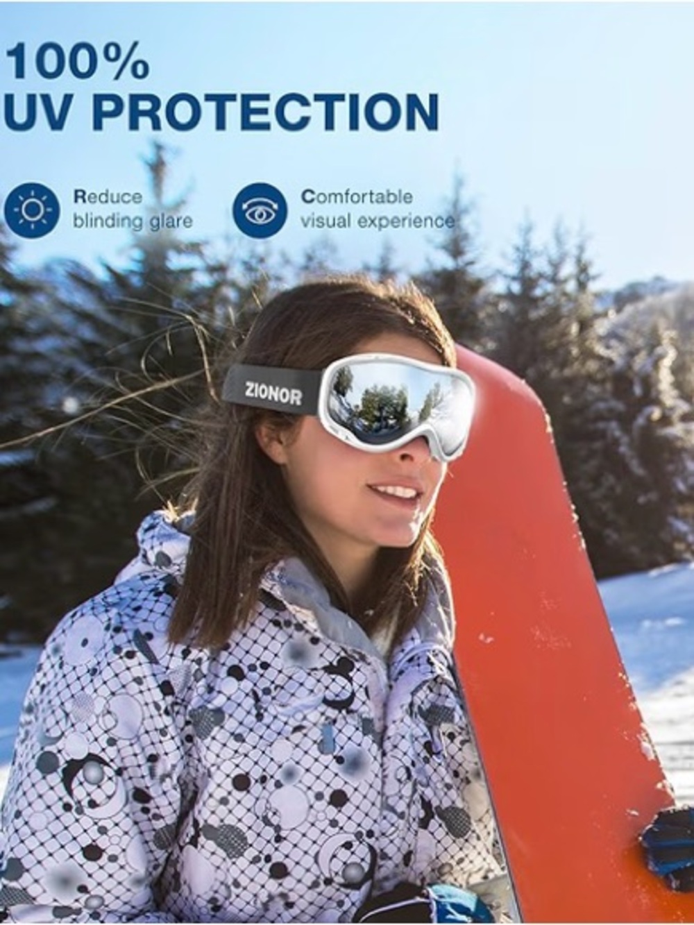 Blue Mirrored Ski/Snowboard Goggles - Picture 9 of 9